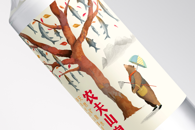 12.農夫山泉礦泉水長白山四季插圖系列包裝設計