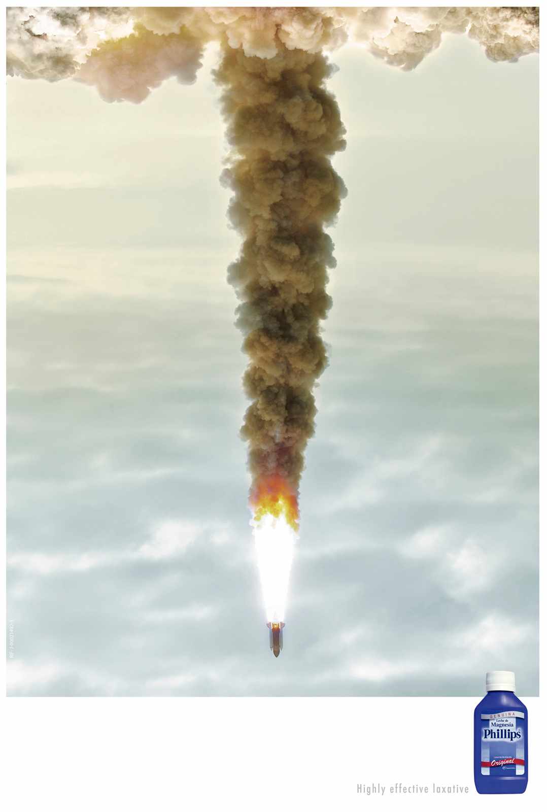 4.拜耳氧化鎂菲利普牛奶緩解便秘平面廣告創意設計-火箭發射篇