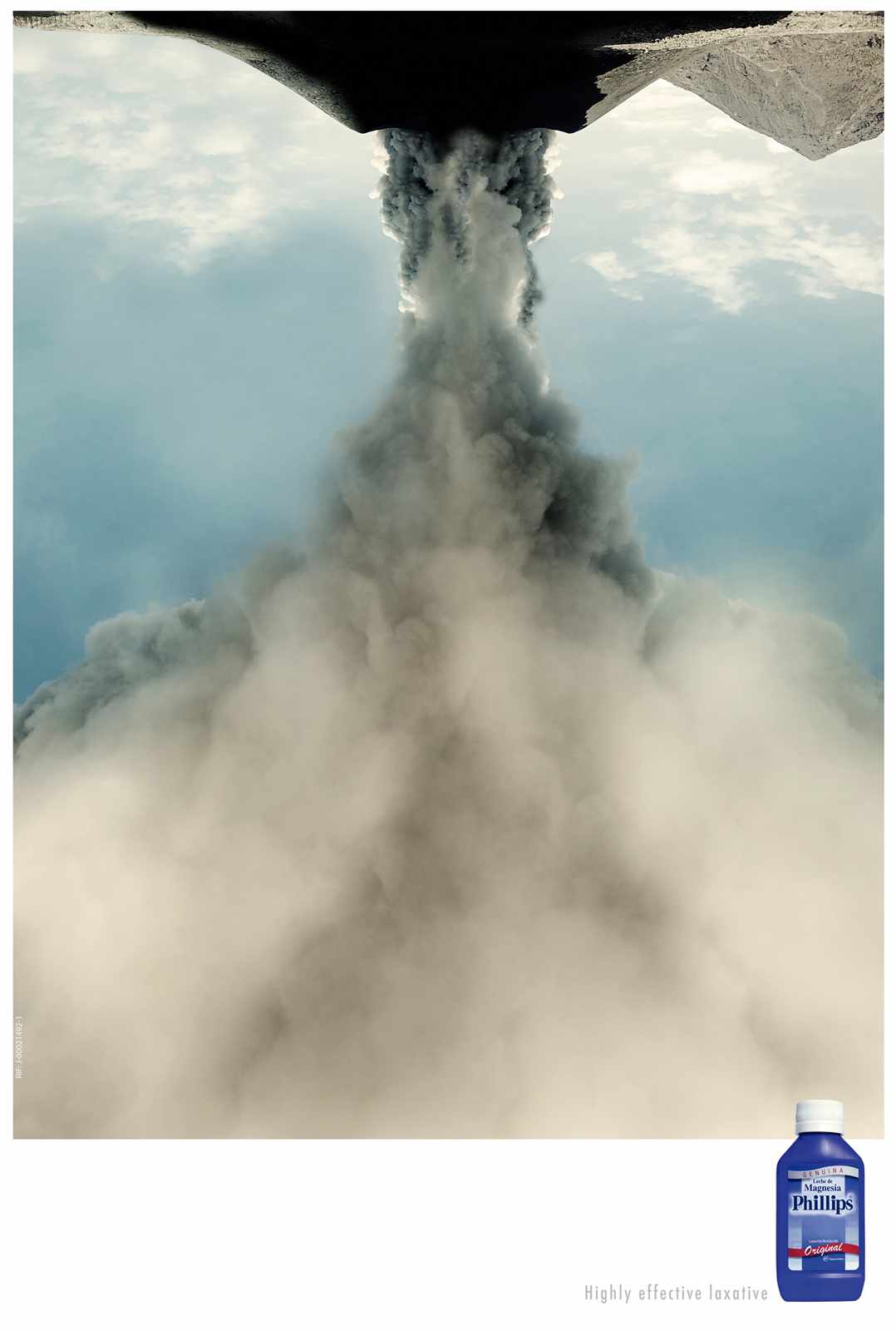 6.拜耳氧化鎂菲利普牛奶緩解便秘平面廣告創意設計-火山爆發篇