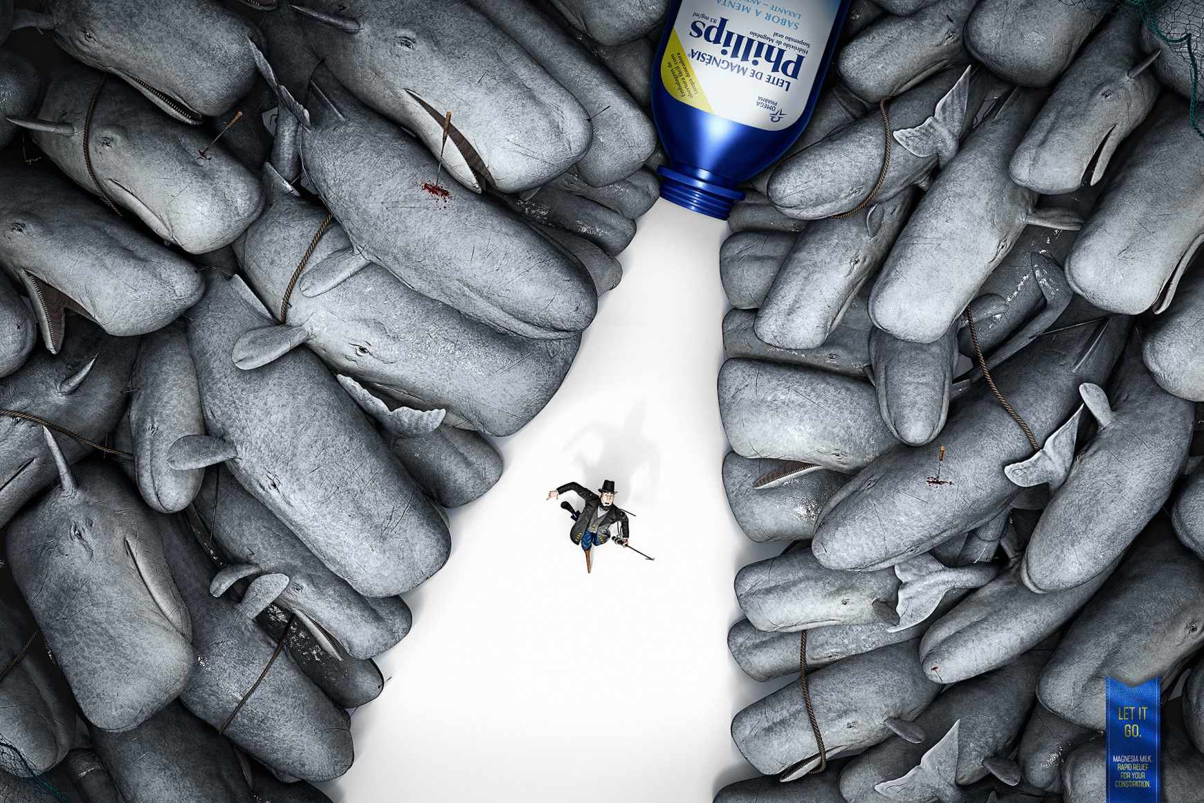 1.拜耳Phillips氧化鎂菲利普牛奶緩解便秘平面廣告創意設計-Ahab