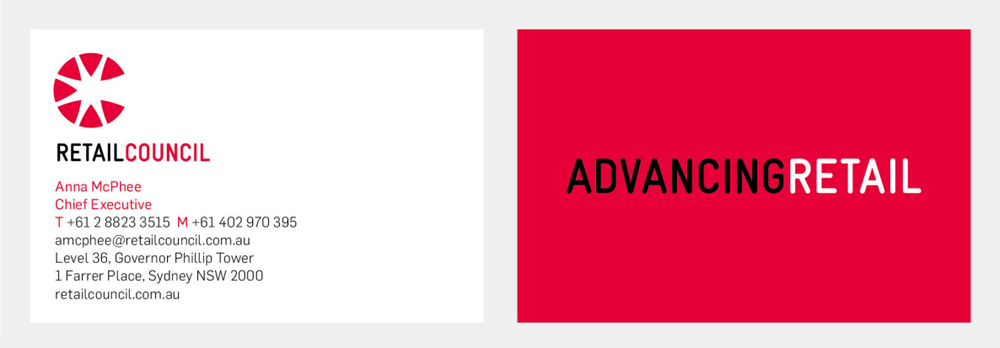 澳大利亞全國零售商協會理事會Retail Council 品牌VI形象設計-名片設計