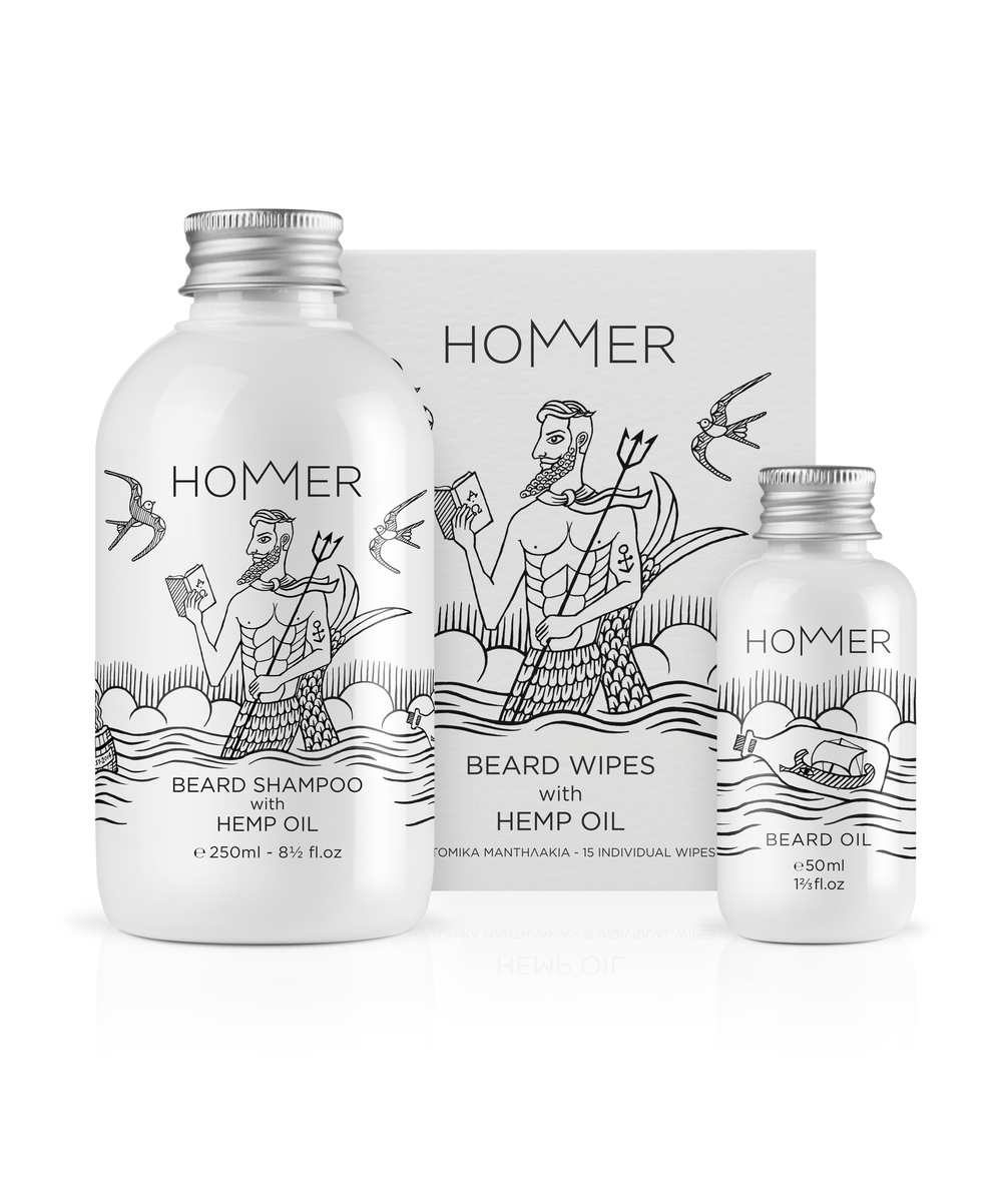 HOMMER 荷馬男士美容化妝品標志設計包裝設計1