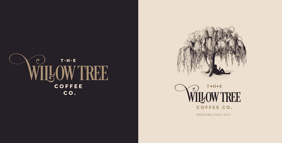 巴西Willow Tree 咖啡公司咖啡店連鎖店品牌VI形象設計2-標志設計