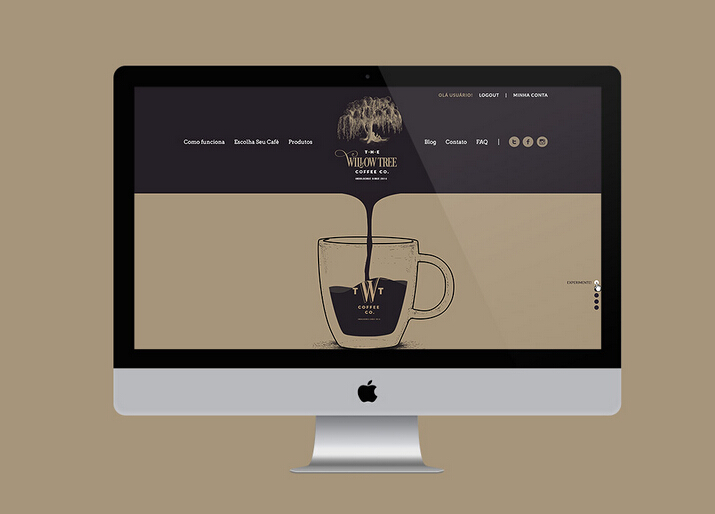 巴西Willow Tree 咖啡公司咖啡店連鎖店品牌VI形象設計9-網站頁面策劃設計