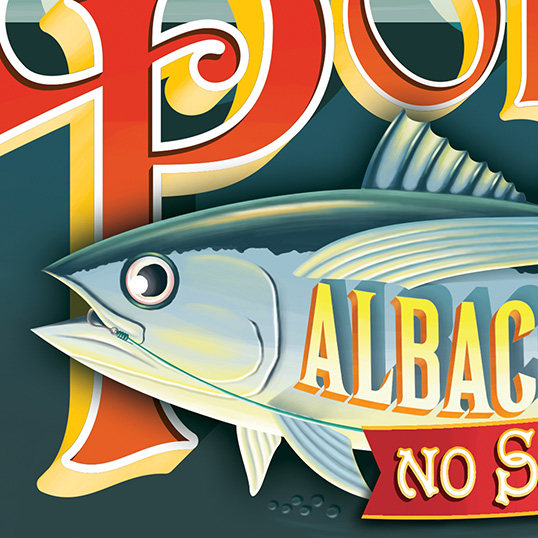 Pole & Line 金槍魚罐頭包裝設計5-金槍魚包裝插圖設計