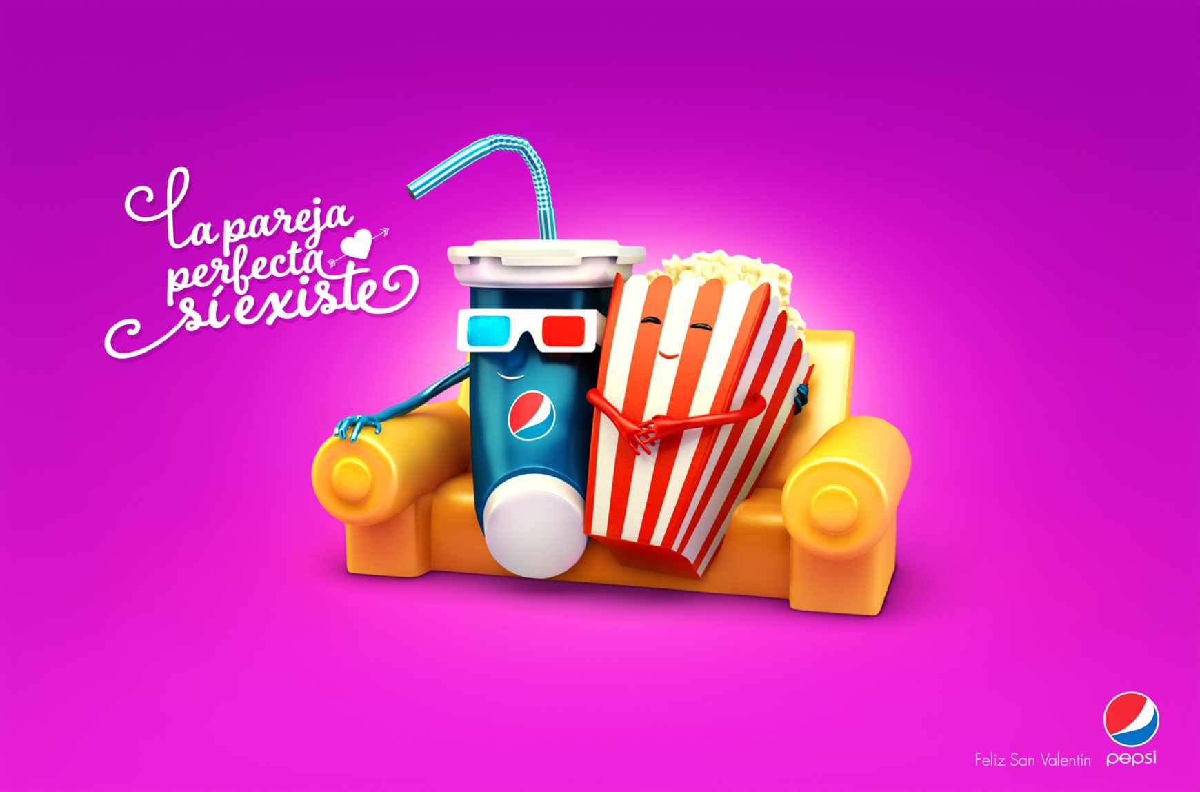 Peps百事可樂薯條夫妻篇平面創意廣告--上海廣告設計公司廣告欣賞1