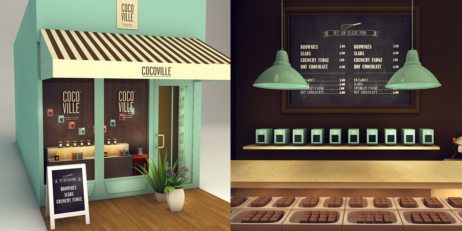 cocoville 冰淇淋巧克力 咖啡餐飲店品牌VI設計SI設計2