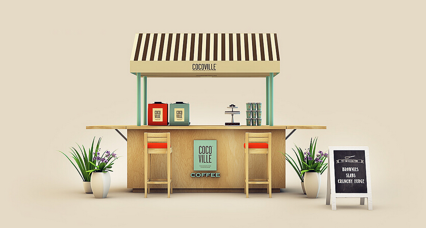 cocoville 冰淇淋巧克力 咖啡餐飲店品牌VI設計SI設計3