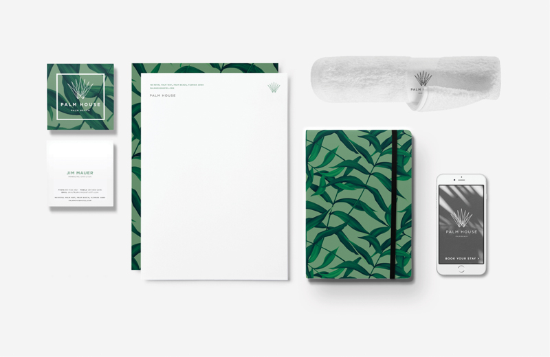 Palm House 棕櫚海景旅游度假房地產標志設計品牌視覺形象設計5