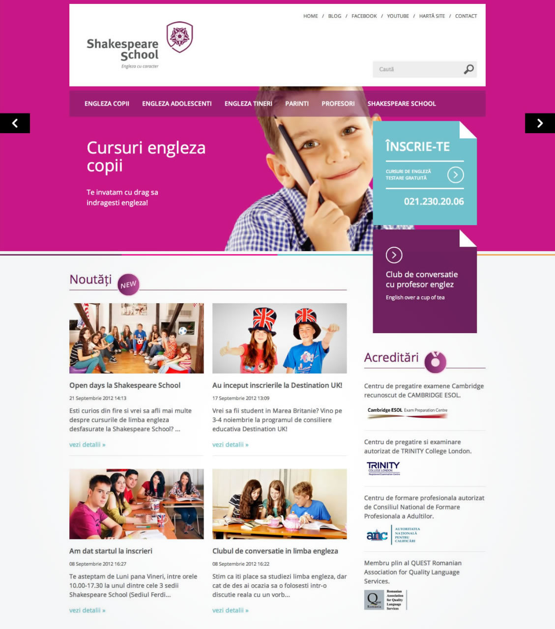 Shakespeare School莎士比亞外語學校標志品牌形象再設計4-學校網站策劃設計