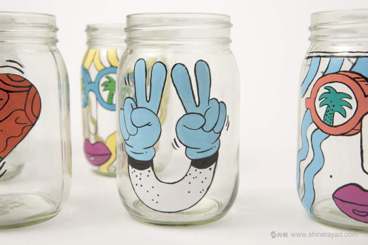 星巴克?冷咖啡茶葉手工玻璃杯插畫包裝設計-5