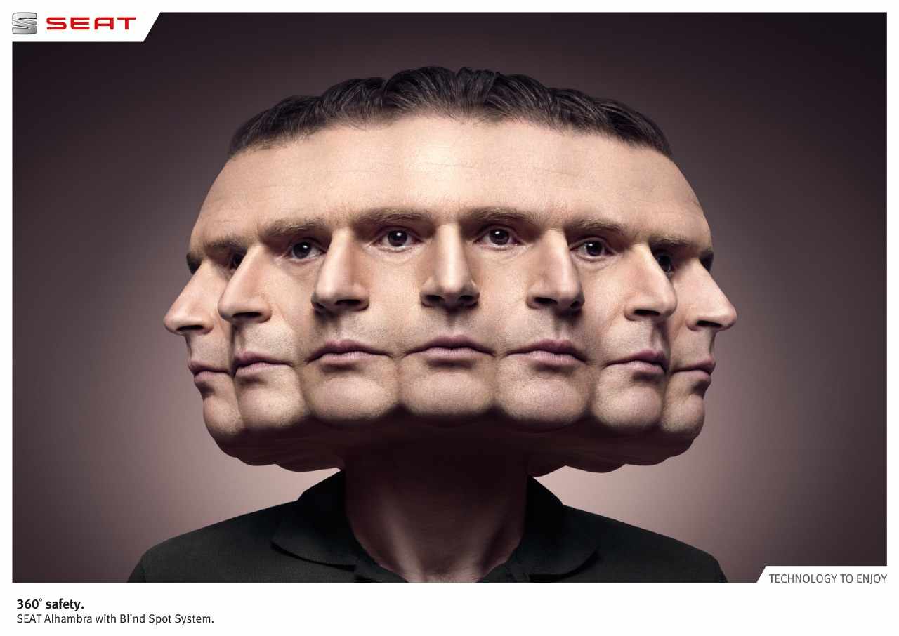 SEAT 汽車盲點系統平面創意廣告設計-男人篇
