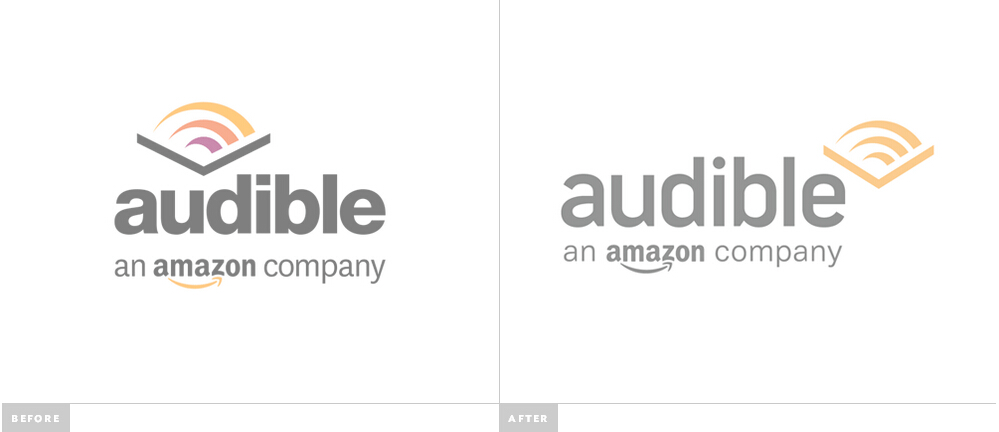 Audible有聲讀物網(wǎng)站LOGO設計-新舊LOGO對比