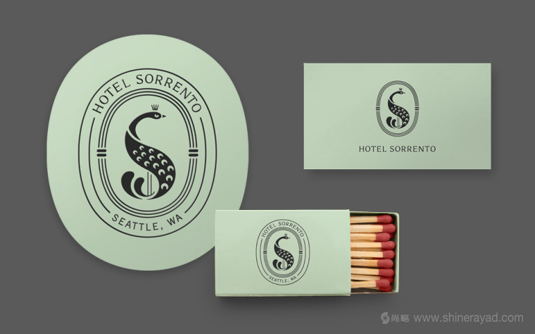Sorrento 酒店品牌VI形象設計孔雀標志設計-上海VI設計公司設計欣賞1