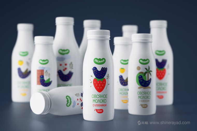 尚略上海包裝設(shè)計(jì)公司分享Овсянки 燕麥牛奶包裝設(shè)計(jì)全家福版5