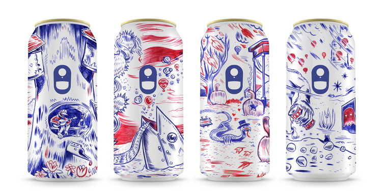 A Year With Dr. Nandu 鋁罐啤酒手繪涂鴉包裝設(shè)計1