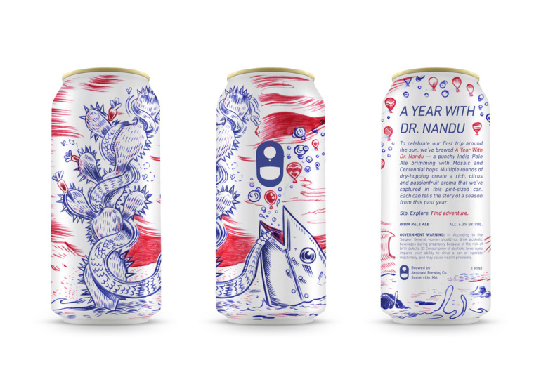 A Year With Dr. Nandu 鋁罐啤酒手繪涂鴉包裝設(shè)計7