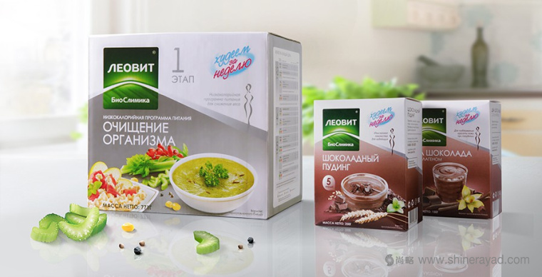 上海包裝設計公司欣賞：Леовит減肥代餐瘦身營養套餐包裝設計1
