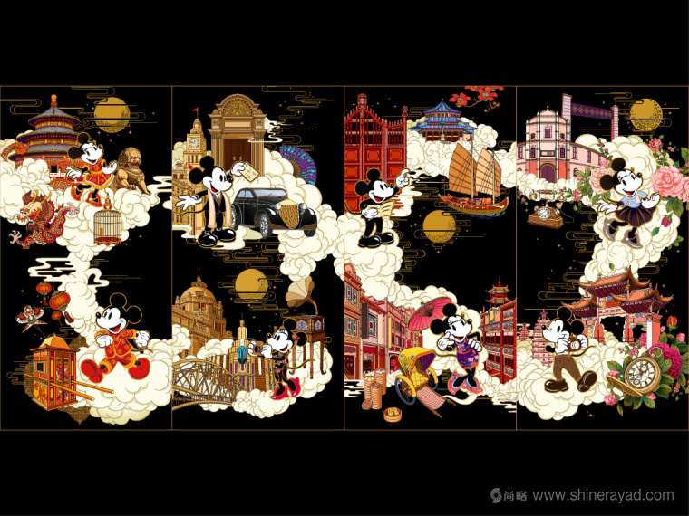 Disney迪斯尼“民國范”月餅產品創意剖析與包裝插畫設計欣賞29