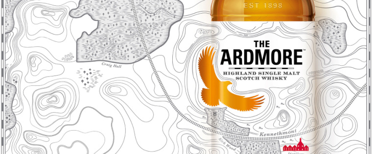 Ardmore 地圖插畫風格高端威士忌白酒包裝設計2