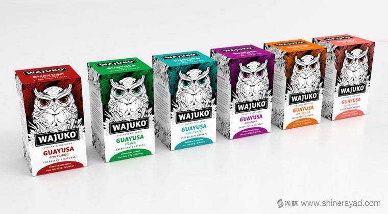 厄瓜多爾Wajuko 貓頭鷹插畫設計風格茶葉包裝設計3