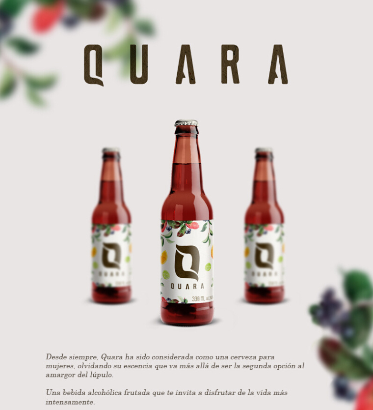 Quara 啤酒瓶裝含酒精果味飲料包裝設(shè)計(jì)-上海飲料包裝設(shè)計(jì)公司1