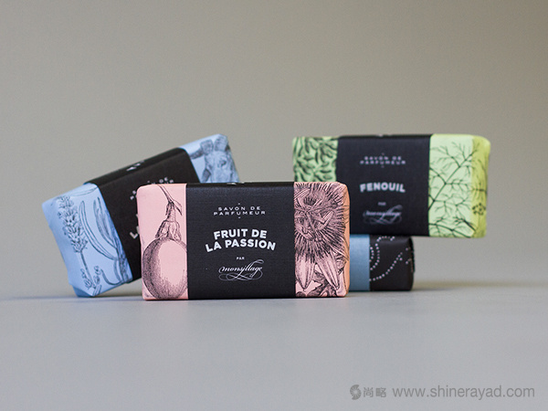 上海包裝設計公司包裝欣賞：Monsillage 手工肥皂護理品包裝設計全家福