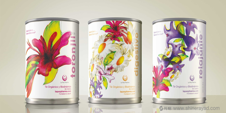 水彩花卉插畫風格花草茶葉鋁罐花茶包裝設計-上海包裝設計公司國外包裝欣賞1