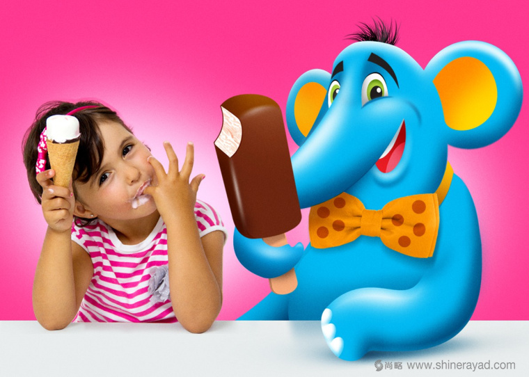 Billy Bom 冰淇淋調(diào)皮卡通小象動(dòng)物品牌包裝設(shè)計(jì)品牌形象設(shè)計(jì)5-卡通動(dòng)物設(shè)計(jì)