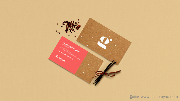 Grammo 手工餅干瓦能紙牛皮紙有機有機品牌VI形象設計7-名片設計