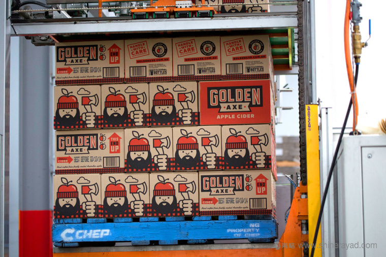 金斧頭蘋果酒貨運瓦能紙箱子包裝設計-上海包裝設計公司9