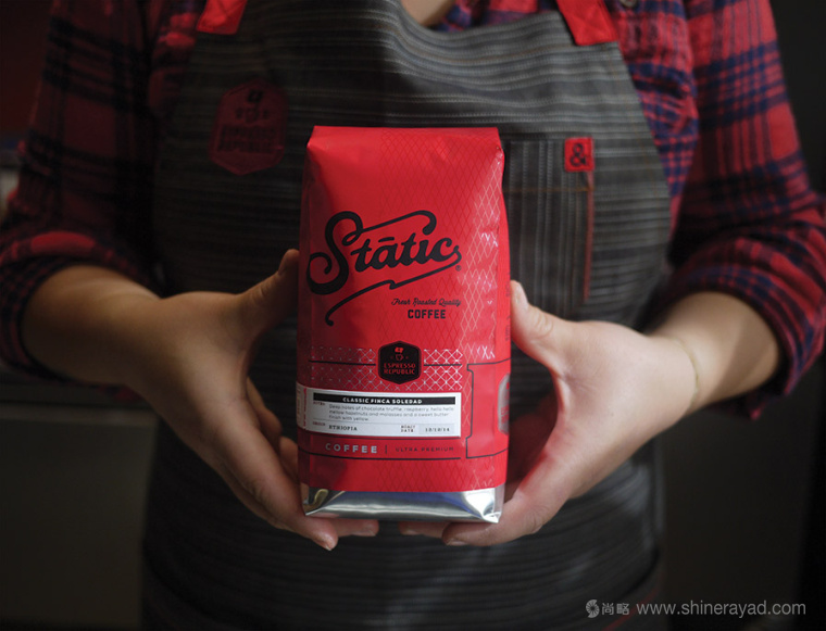 Static Coffee 袋裝咖啡豆咖啡紅黑包裝設計9