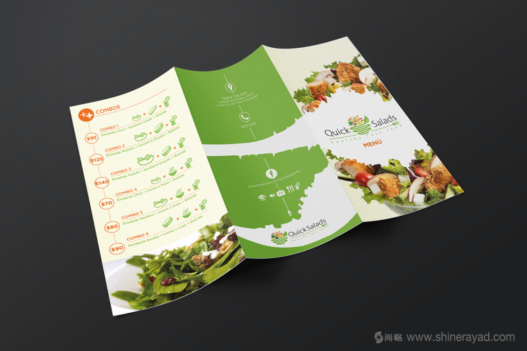 Quick Salads 沙拉有機素食餐廳VI設計6-餐廳菜單價目表設計