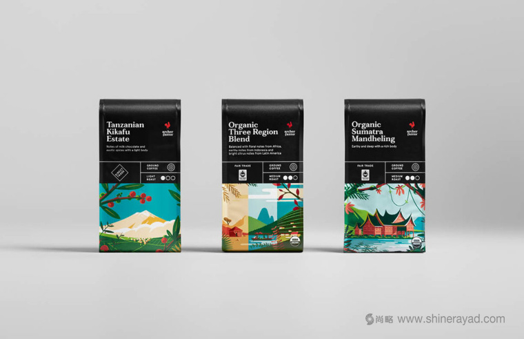 Archer Farms 盒裝咖啡包裝設計矢量插畫風格-上海包裝設計公司4