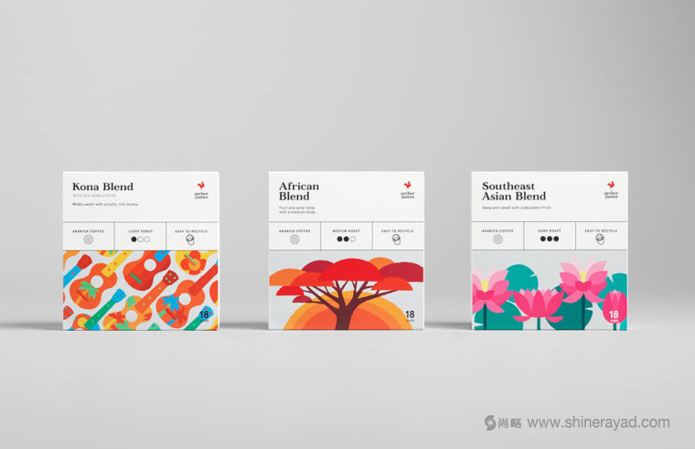 Archer Farms 盒裝咖啡包裝設(shè)計矢量插畫風格-上海包裝設(shè)計公司9