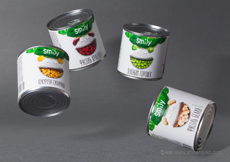 上海食品包裝設計公司-Smily 蔬菜豆類罐頭包裝設計”微笑創意版“5