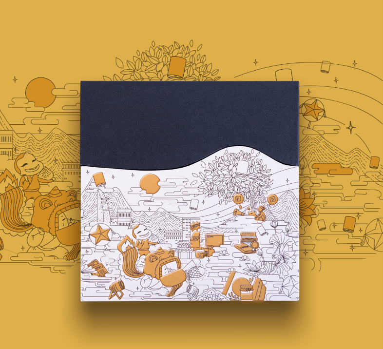 線條插畫設計風格 MVV 月餅包裝設計-上海包裝設計公司1