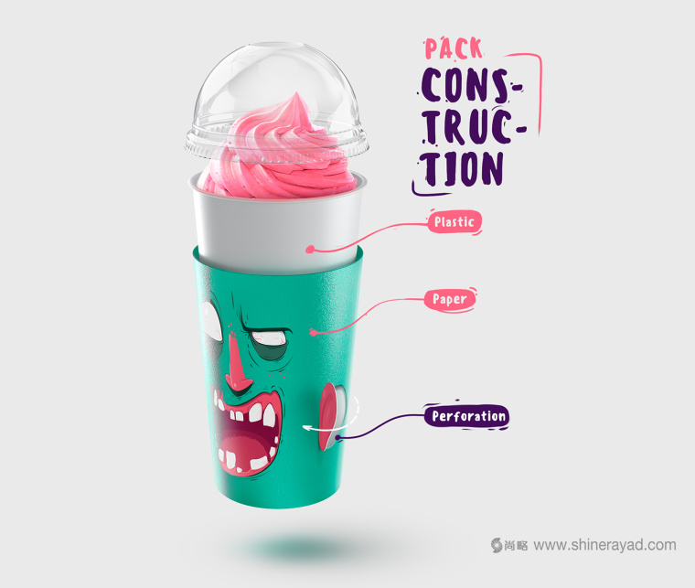 “夸張人物頭像表情插畫(huà)篇”奶昔飲料杯設(shè)計(jì)包裝設(shè)計(jì)-上海包裝設(shè)計(jì)公司2