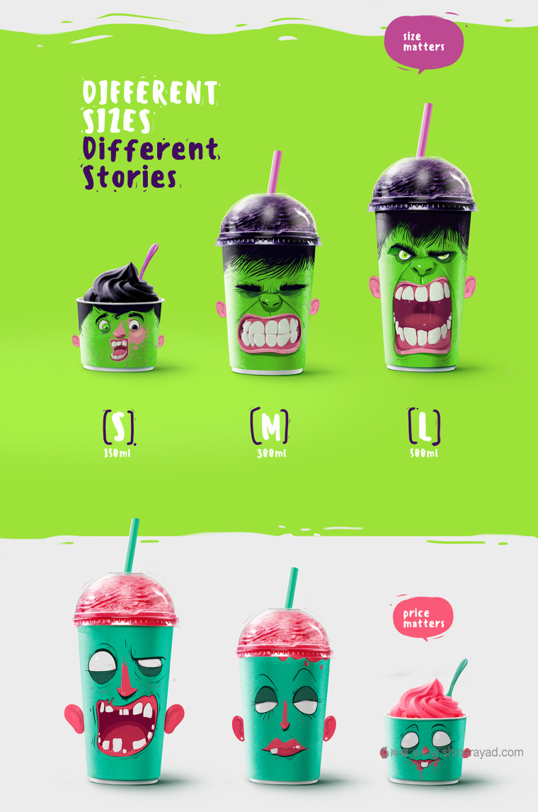 “夸張人物頭像表情插畫(huà)篇”奶昔飲料杯設(shè)計(jì)包裝設(shè)計(jì)-上海包裝設(shè)計(jì)公司9