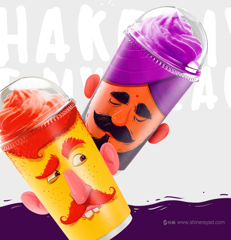 “夸張人物頭像表情插畫(huà)篇”奶昔飲料杯設(shè)計(jì)包裝設(shè)計(jì)-上海包裝設(shè)計(jì)公司11
