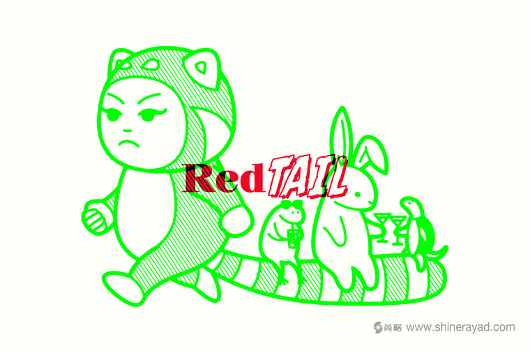 Red Tail 紅尾酒吧logo設計、吉祥物設計、VI設計、品牌形象設計-上海品牌設計公司