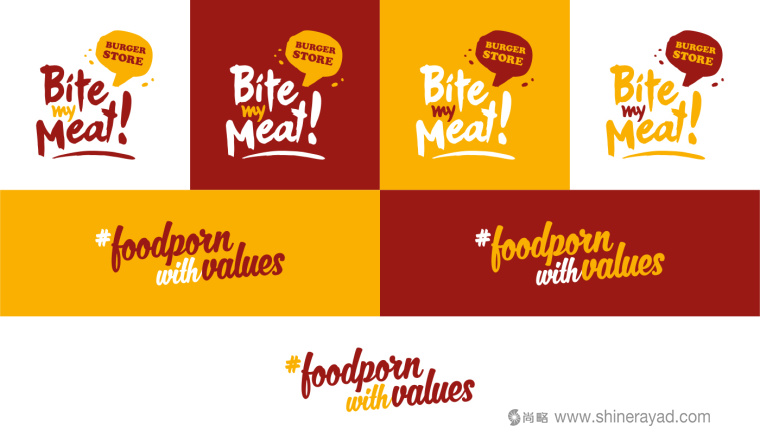 Bite My Meat 漢堡概念餐廳品牌VI視覺形象設計“女性身體篇”-上海品牌設計公司
