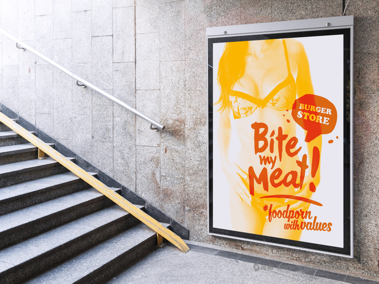 Bite My Meat 漢堡概念餐廳品牌VI視覺形象設計“女性身體篇”-上海品牌設計公司
