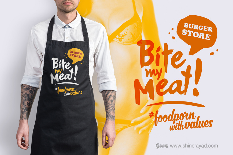 Bite My Meat 漢堡概念餐廳品牌VI視覺形象設計“女性身體篇”-上海品牌設計公司