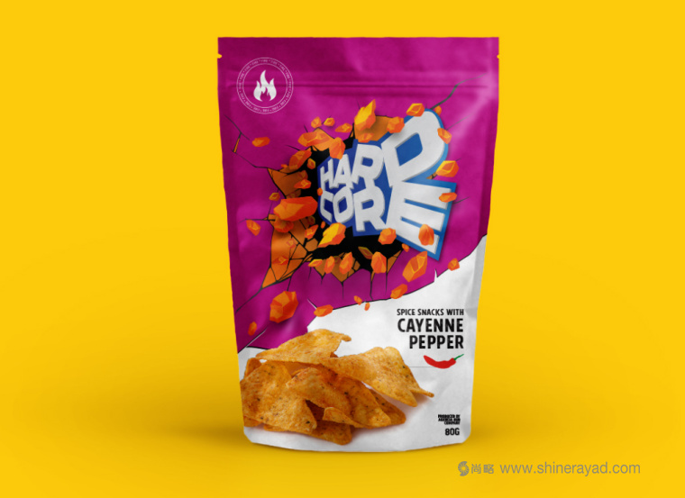 HARDCORE 辛辣口味休閑小零食包裝設(shè)計-上海包裝設(shè)計公司