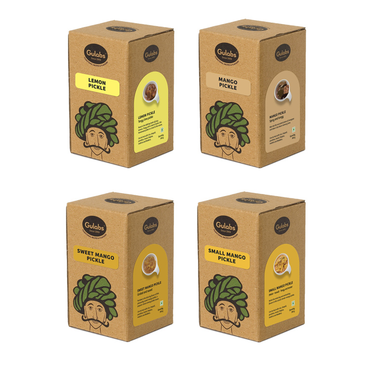 Gulabs 印度食品（零食，調(diào)味品和香料）瓦能紙簡約包裝設(shè)計-上海包裝設(shè)計公司6