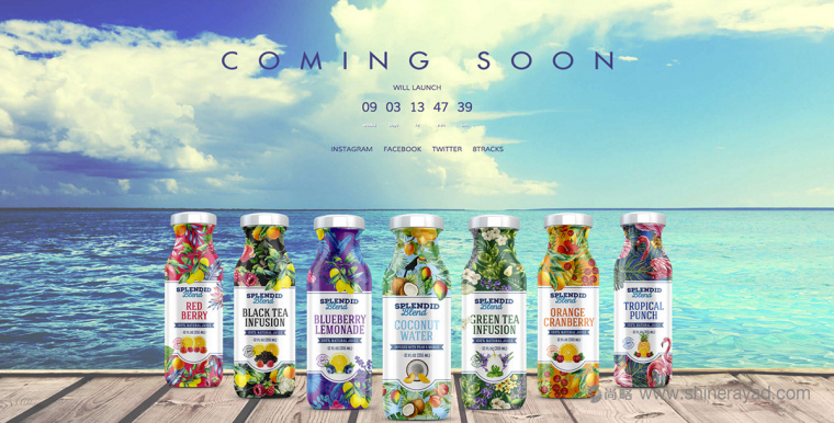 大面積水果插畫加留白版式的Splendid 果汁飲料包裝設計作品欣賞