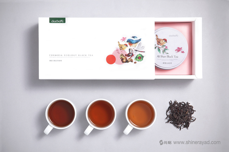 品香茶葉花鳥插畫風格紅茶系列包裝設計-上海包裝設計公司設計欣賞