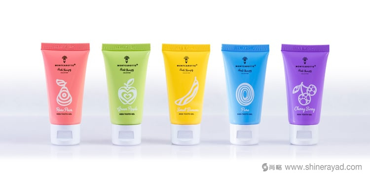 糖果風格 MontCarotte嬰兒兒童牙膠牙膏包裝設計-上海包裝設計公司-2 糖果風格 MontCarotte嬰兒兒童牙膠牙膏包裝設計-上海包裝設計公司-2