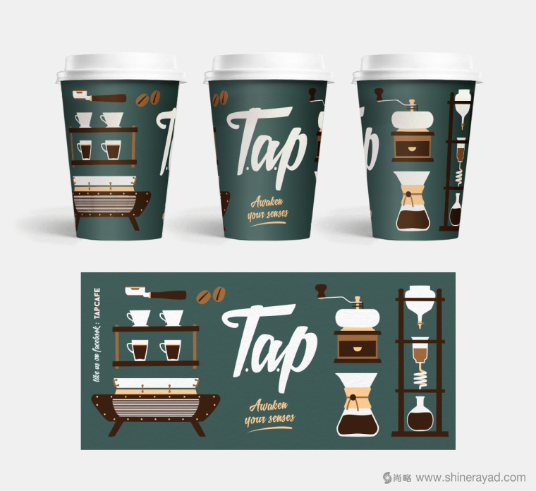 TAP 咖啡沙拉美食餐廳餐飲品牌VI形象設計插畫設計-上海餐飲品牌設計公司